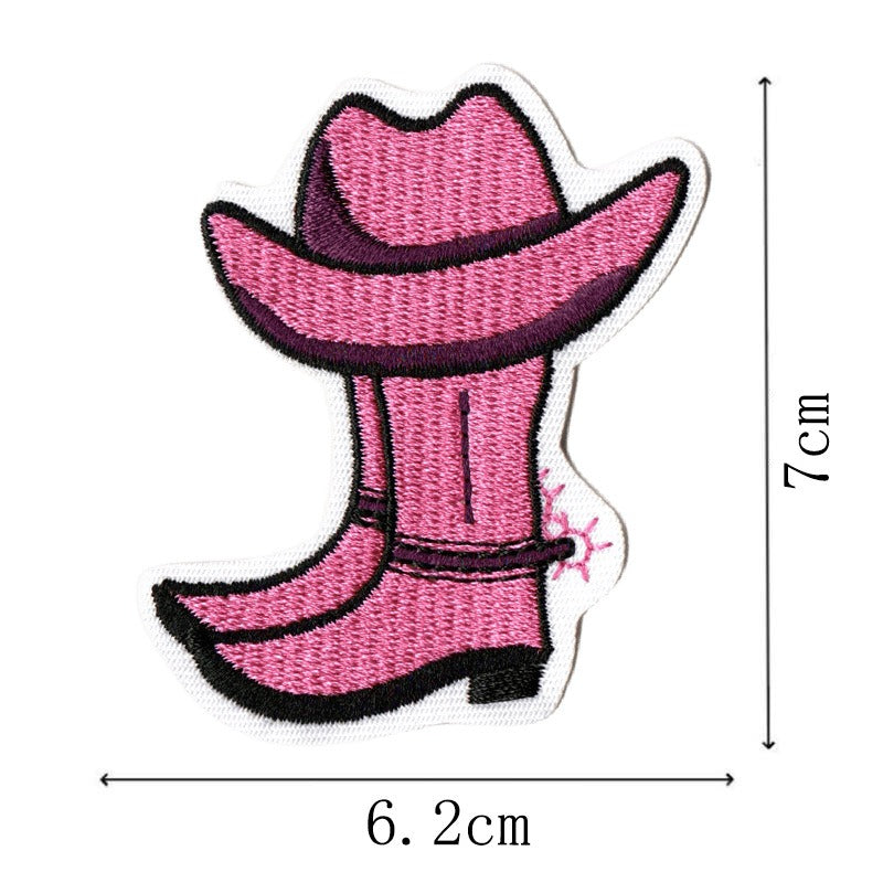 Wholesale Western Cowboy Party Cartoon Decoration Cute Patchwork Computer Embroidery Patch FS